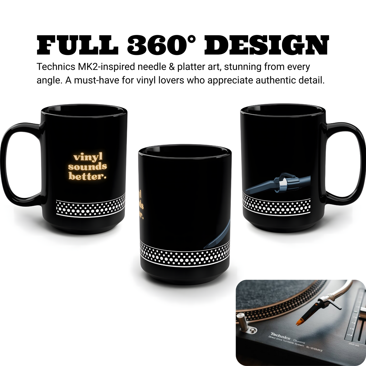 Vinyl Sounds Better Black Mug