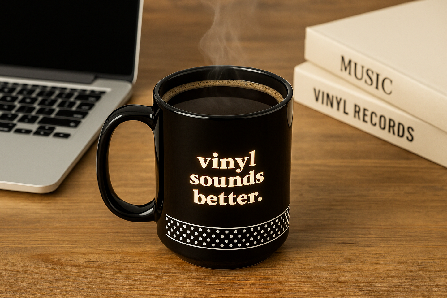 Vinyl Sounds Better Black Mug